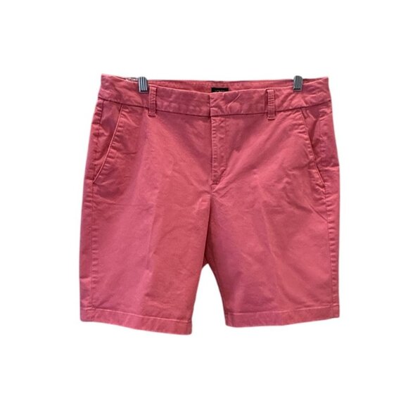 J.Crew Womens Reimagined Pink Chino Shorts Size 12 Cotton Blend Pockets Spring - Picture 1 of 6